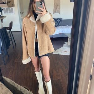 Vintage Adler Leather Coat With Fur